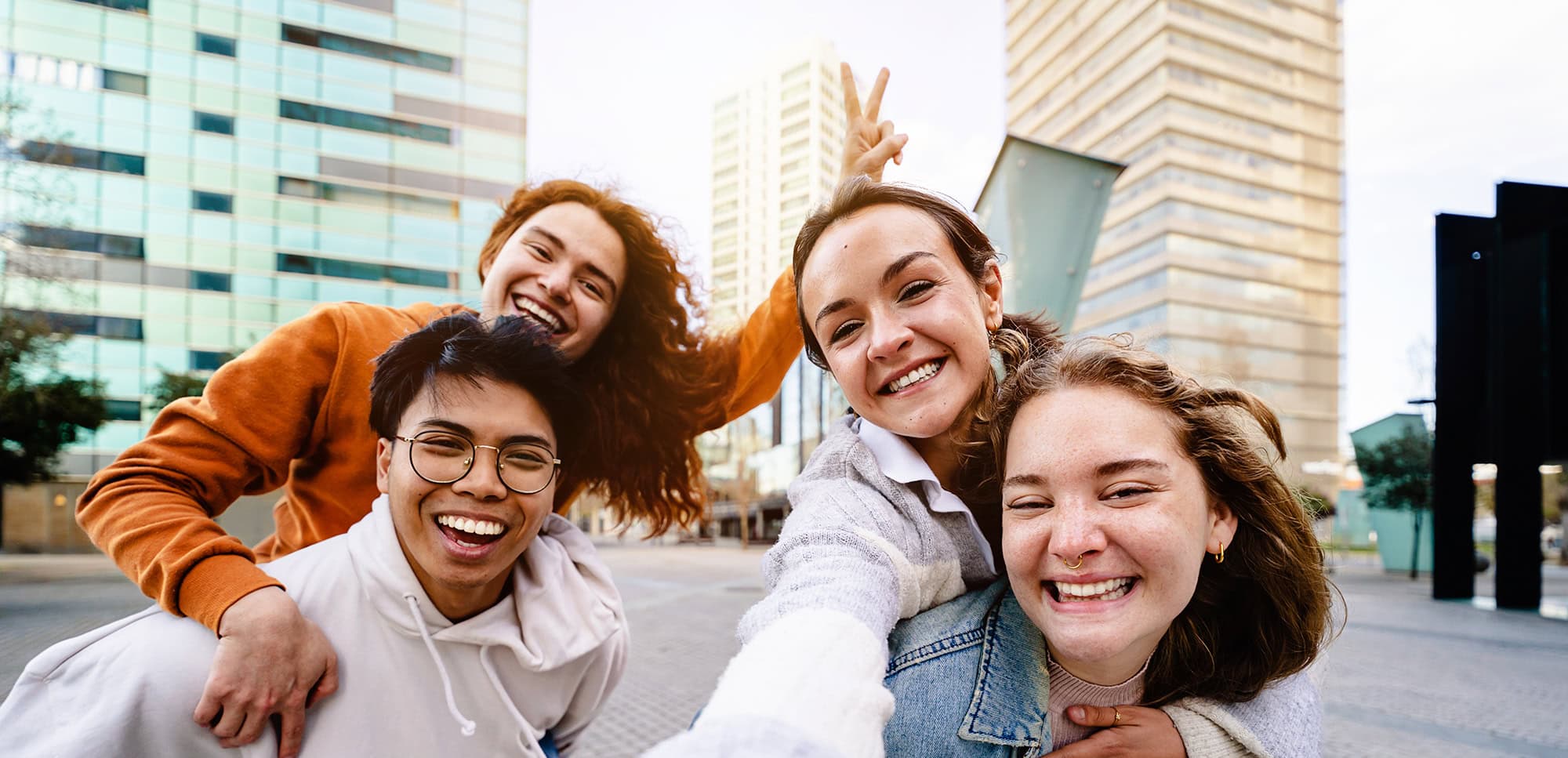 Teenager-Freunde machen ein Selfie